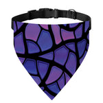 Purple Stained Glass Mosaic Print Over The Collar Dog Bandana