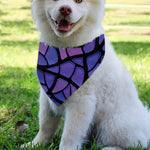 Purple Stained Glass Mosaic Print Over The Collar Dog Bandana
