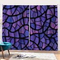 Purple Stained Glass Mosaic Print Pencil Pleat Curtains