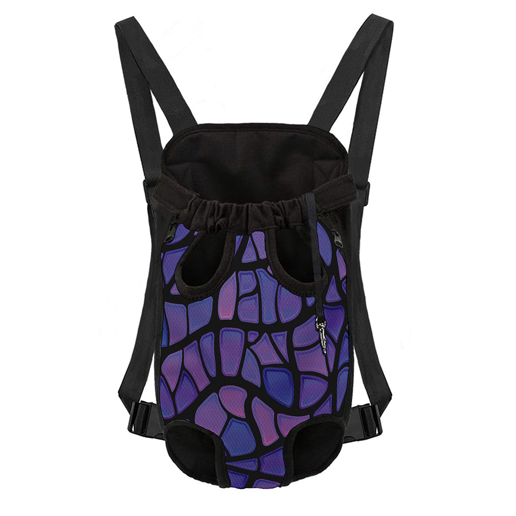 Purple Stained Glass Mosaic Print Pet Carrier Backpack
