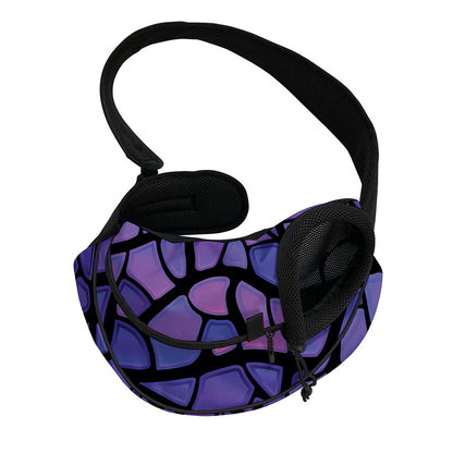 Purple Stained Glass Mosaic Print Pet Sling Carrier
