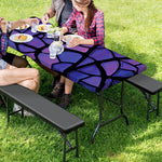 Purple Stained Glass Mosaic Print Picnic Table Cover
