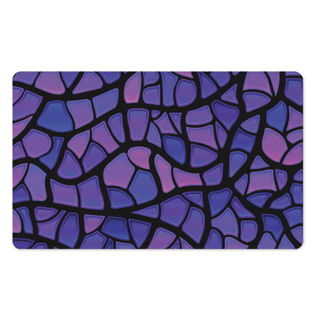 Purple Stained Glass Mosaic Print Polyester Doormat