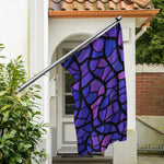 Purple Stained Glass Mosaic Print Polyester Flag