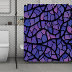 Purple Stained Glass Mosaic Print Polyester Shower Curtain