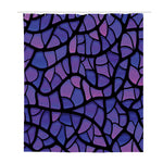 Purple Stained Glass Mosaic Print Polyester Shower Curtain