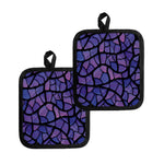 Purple Stained Glass Mosaic Print Pot Holders