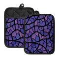 Purple Stained Glass Mosaic Print Pot Holders With Pocket