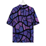 Purple Stained Glass Mosaic Print Rayon Hawaiian Shirt