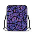 Purple Stained Glass Mosaic Print Rectangular Crossbody Bag