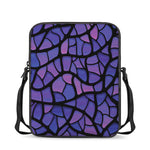 Purple Stained Glass Mosaic Print Rectangular Crossbody Bag