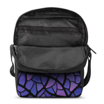 Purple Stained Glass Mosaic Print Rectangular Crossbody Bag