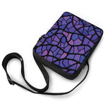 Purple Stained Glass Mosaic Print Rectangular Crossbody Bag