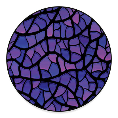 Purple Stained Glass Mosaic Print Round Floor Mat