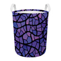 Purple Stained Glass Mosaic Print Round Laundry Basket