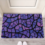 Purple Stained Glass Mosaic Print Rubber Doormat