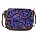 Purple Stained Glass Mosaic Print Saddle Bag