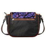 Purple Stained Glass Mosaic Print Saddle Bag