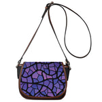 Purple Stained Glass Mosaic Print Saddle Bag