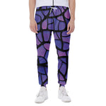 Purple Stained Glass Mosaic Print Scuba Joggers