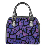 Purple Stained Glass Mosaic Print Shoulder Handbag