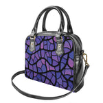 Purple Stained Glass Mosaic Print Shoulder Handbag