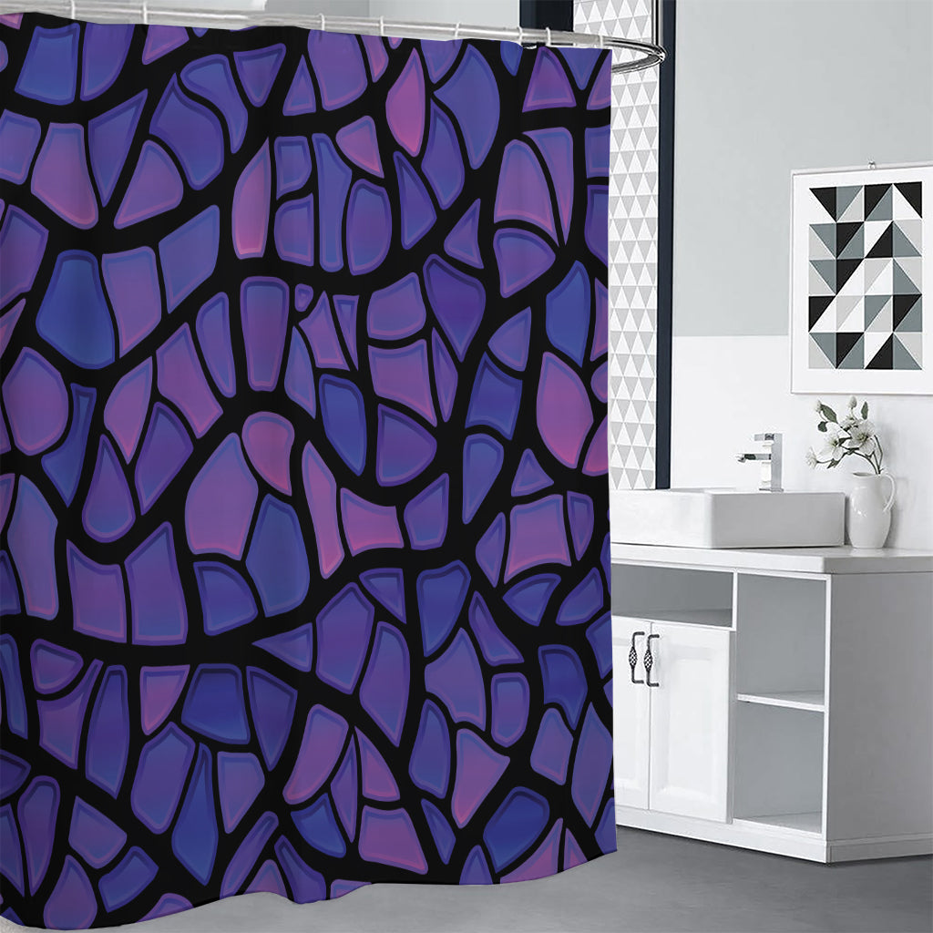 Purple Stained Glass Mosaic Print Shower Curtain