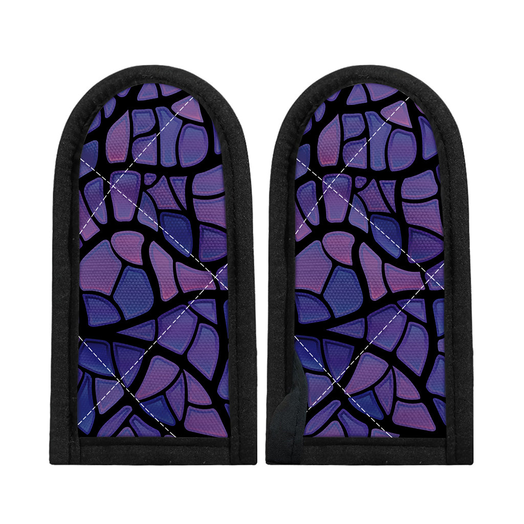 Purple Stained Glass Mosaic Print Skillet Handle Cover