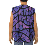 Purple Stained Glass Mosaic Print Sleeveless Baseball Jersey
