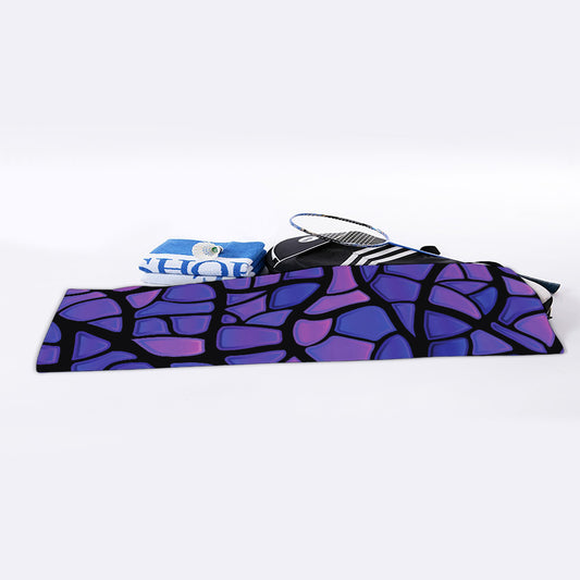 Purple Stained Glass Mosaic Print Sports Towel
