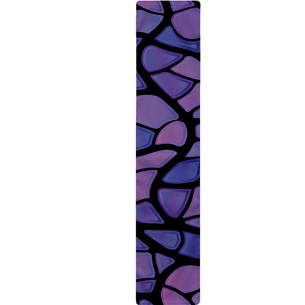 Purple Stained Glass Mosaic Print Table Runner