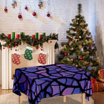 Purple Stained Glass Mosaic Print Tablecloth