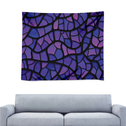 Purple Stained Glass Mosaic Print Tapestry