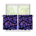 Purple Stained Glass Mosaic Print Tier Curtains