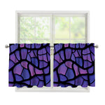 Purple Stained Glass Mosaic Print Tier Curtains