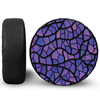 Purple Stained Glass Mosaic Print Tire Cover