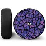Purple Stained Glass Mosaic Print Tire Cover With Camera Hole