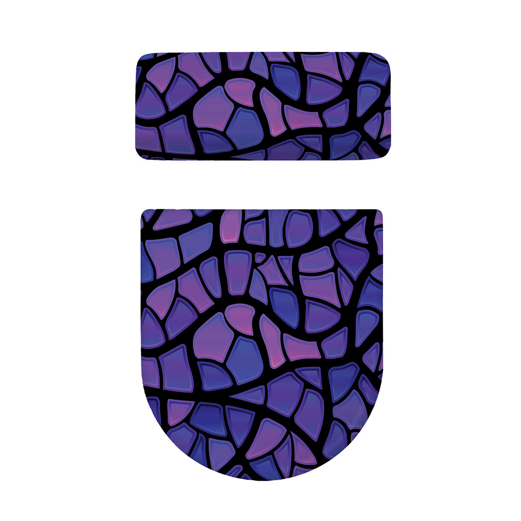 Purple Stained Glass Mosaic Print Toilet Lid And Tank Cover Set