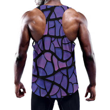 Purple Stained Glass Mosaic Print Training Tank Top