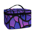 Purple Stained Glass Mosaic Print Travel Makeup Bag