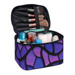 Purple Stained Glass Mosaic Print Travel Makeup Bag