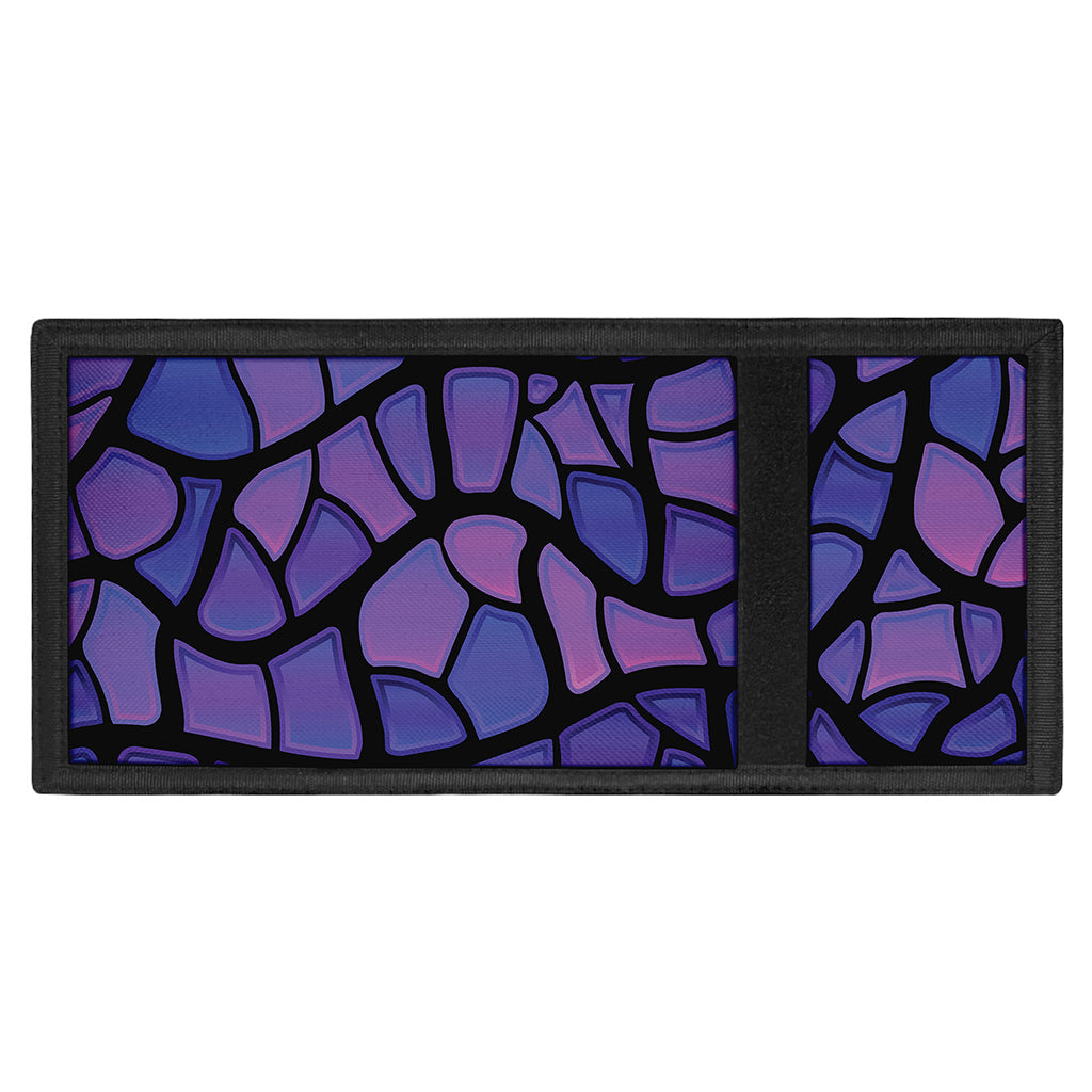 Purple Stained Glass Mosaic Print Trifold Wallet