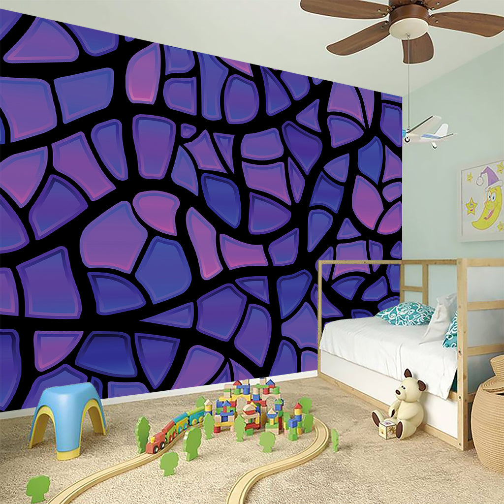 Purple Stained Glass Mosaic Print Wall Sticker