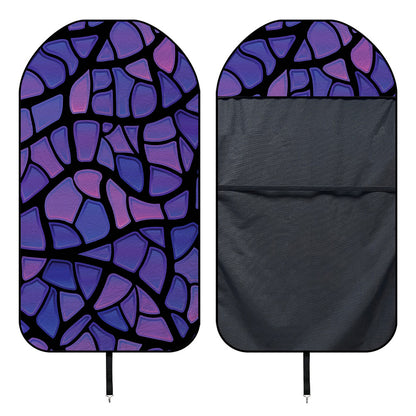 Purple Stained Glass Mosaic Print Waterproof Car Seat Cover