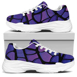 Purple Stained Glass Mosaic Print White Chunky Shoes