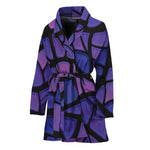 Purple Stained Glass Mosaic Print Women's Bathrobe