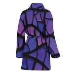 Purple Stained Glass Mosaic Print Women's Bathrobe