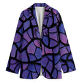 Purple Stained Glass Mosaic Print Women's Blazer
