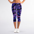 Purple Stained Glass Mosaic Print Women's Capri Leggings
