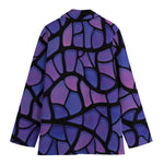 Purple Stained Glass Mosaic Print Women's Cotton Blazer